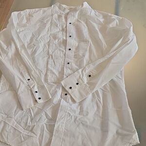 Corral White Dress Shirt with Black Buttons